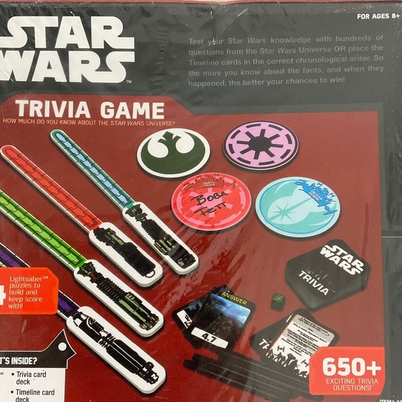 Star Wars Trivia Game Disney Lucas Films  650+ Exciting Trivia Questions –Sealed - Picture 14 of 14